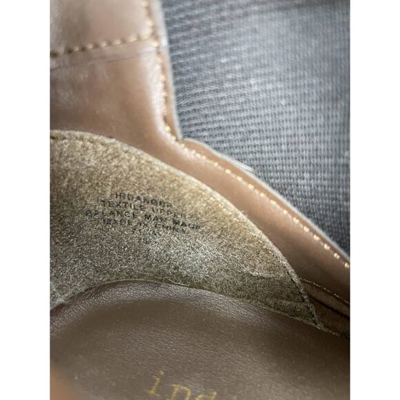 Suede Wedge Boots Womens 7.5 Ankle Brown Booties Round Toe Heeled Shoes - Picture 10 of 11